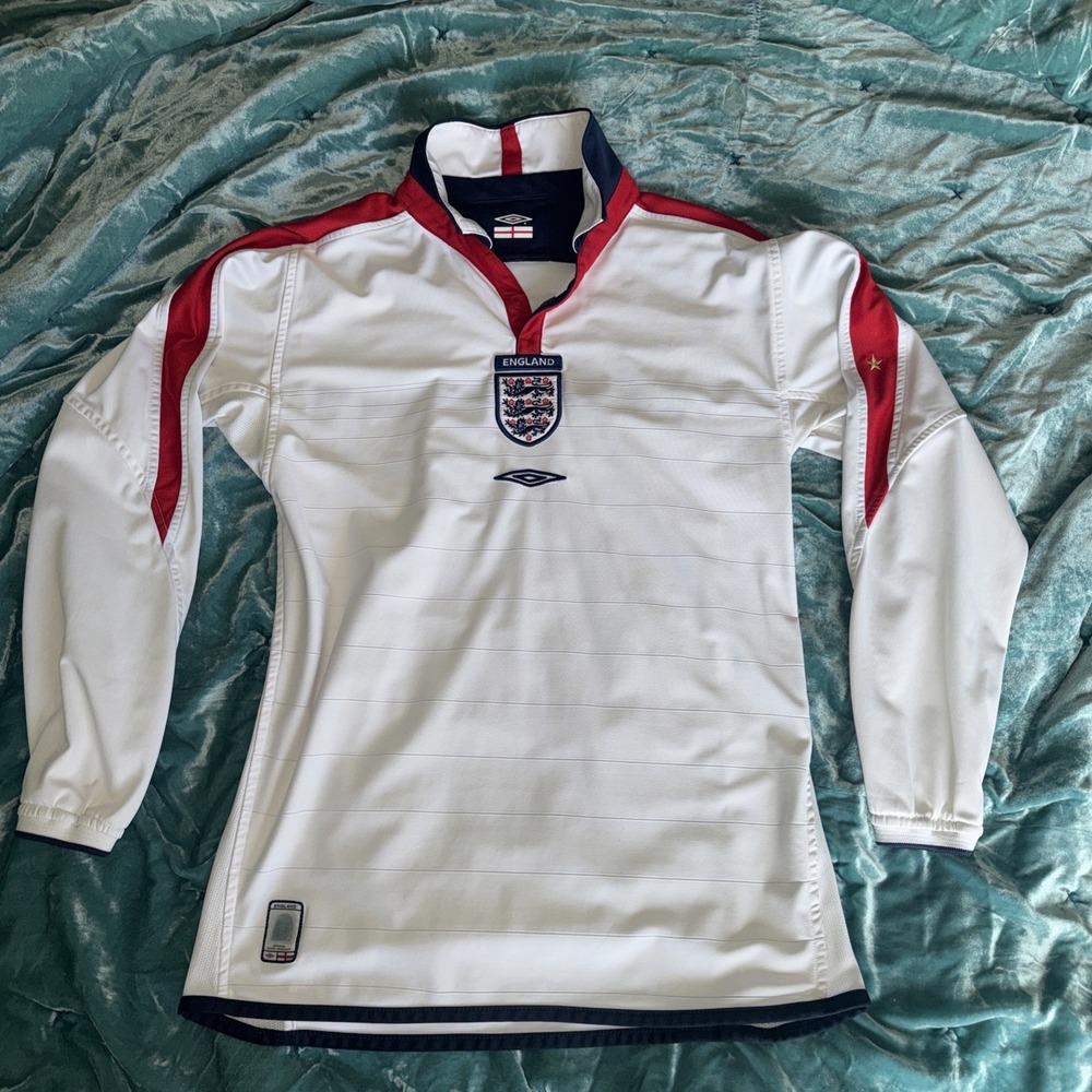 England 2003-2005 Home Football Jersey Shirt Long Sleeve Umbro Reversible S Y2K - Picture 10 of 13